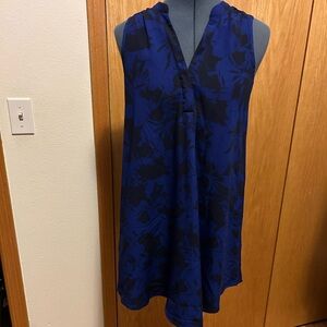 Lush Blue and Black Patterned sleeveless Top